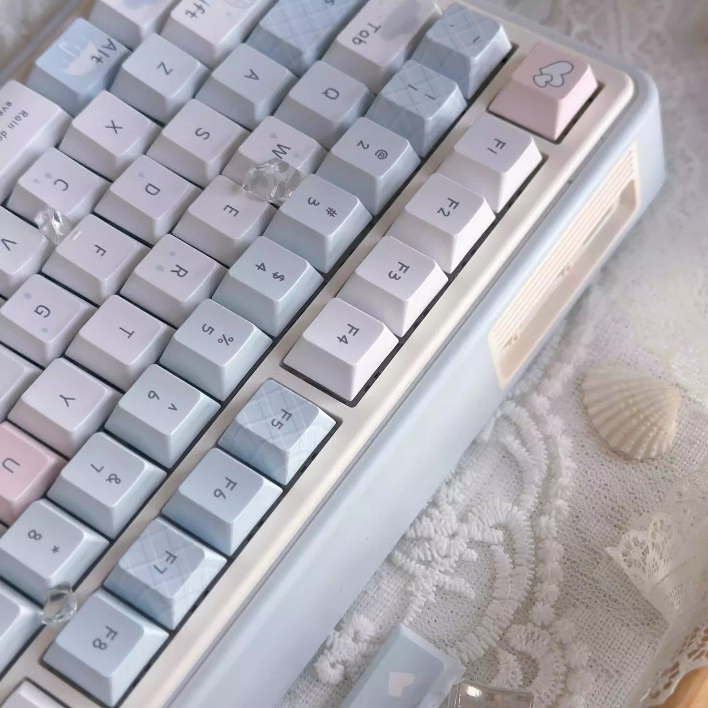 Blue Rain Five-sided Sublimation Cute Keycaps Suitable For Mechanical Keyboards